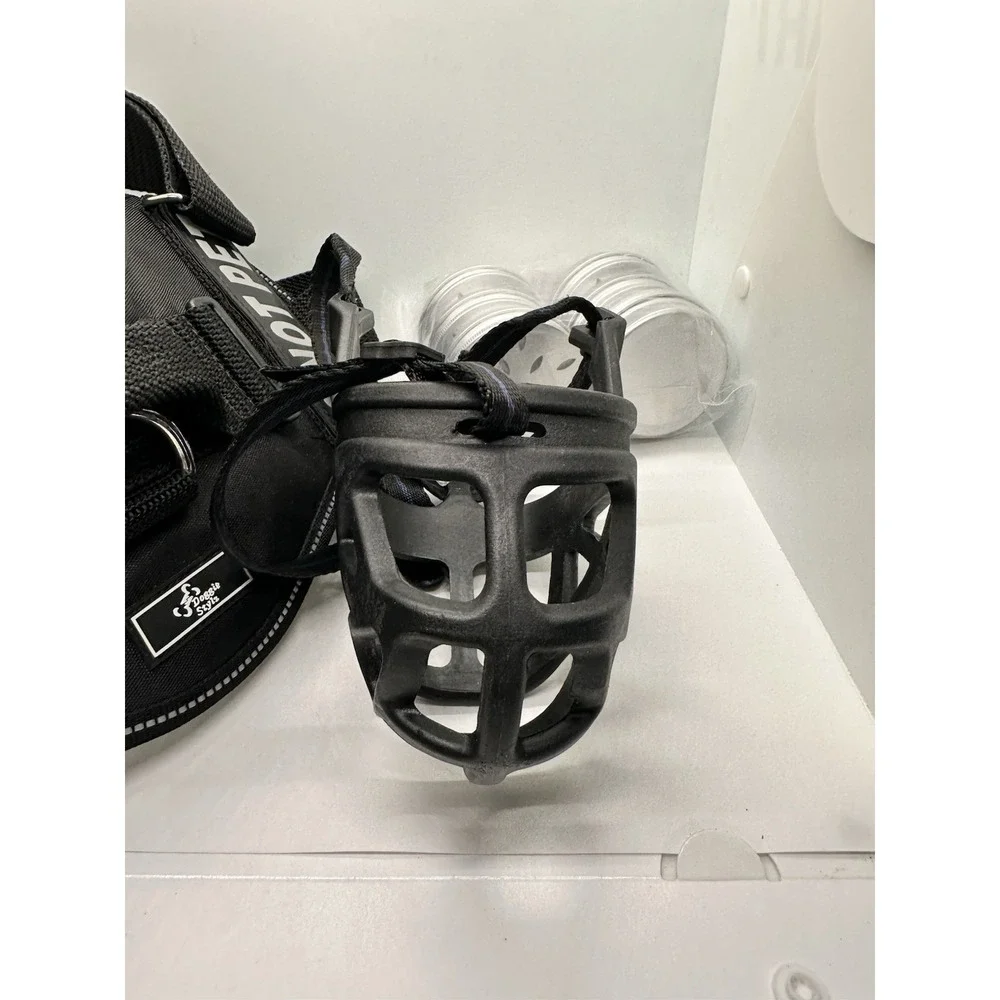 Reflective DO NOT PET Dog Harness- Adj. Straps &Basket Muzzle L Training Tins